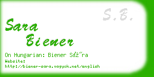 sara biener business card